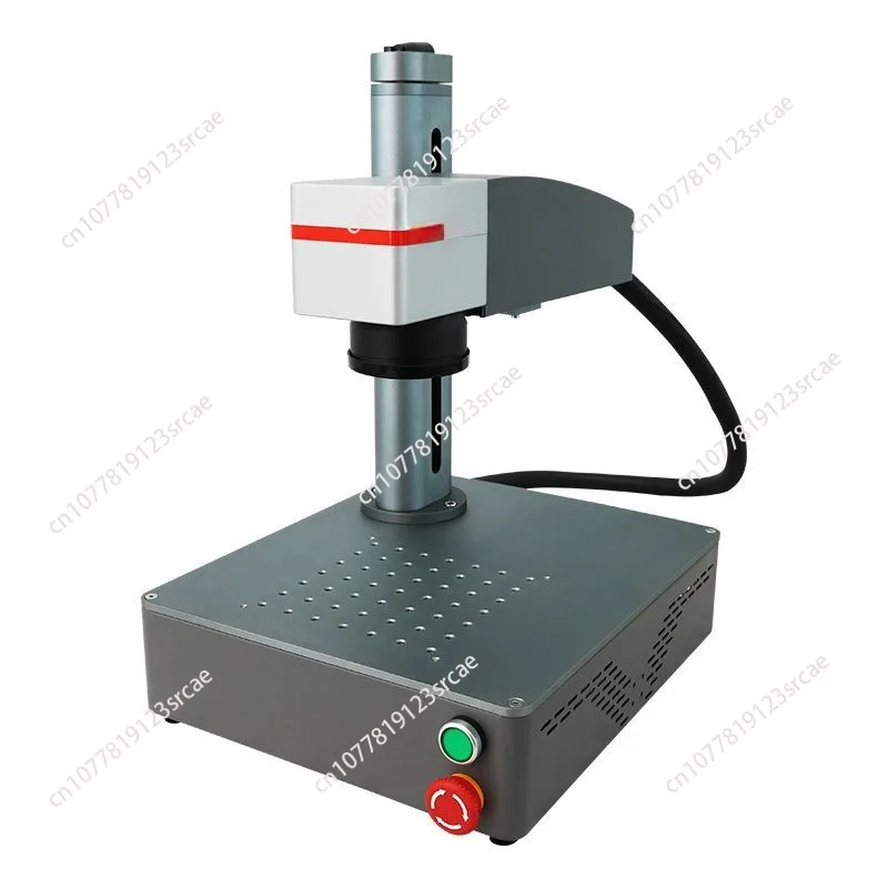 Desktop Mini Fiber Laser Nameplate Marking Machine 20W for PVC Plastic Stainless Steel with Rotary Axis