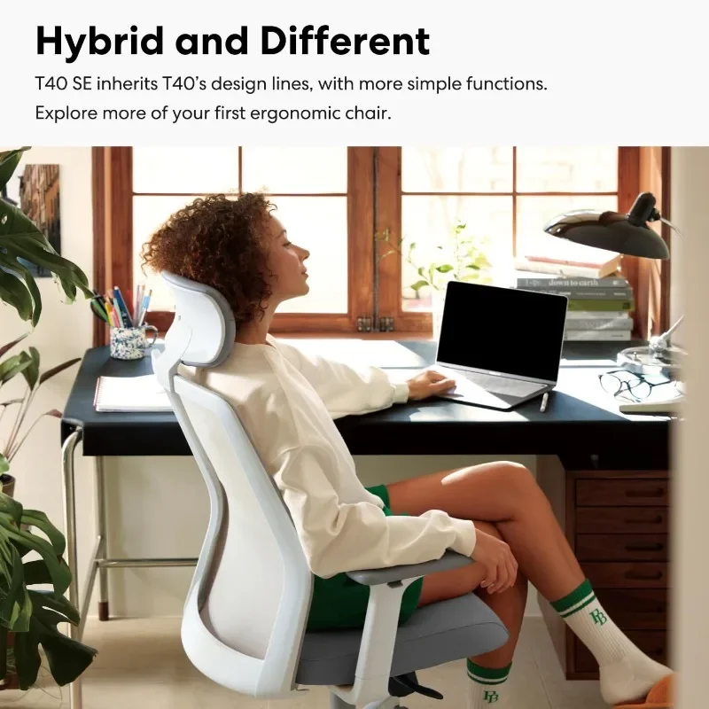 

Ergonomic office chair: comfortable home office chair for light users with tilt lock, headrest