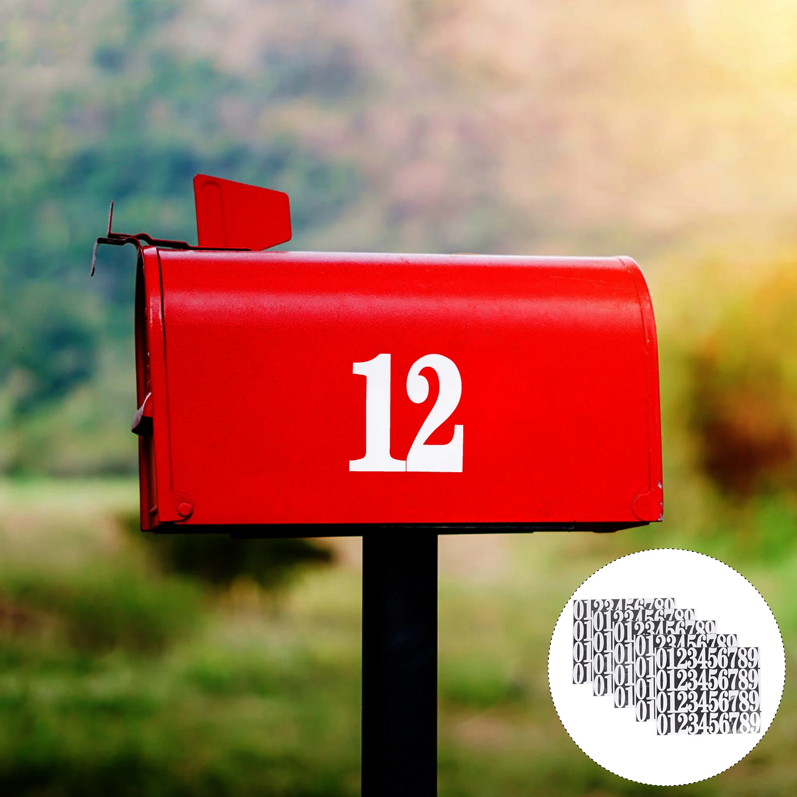 

3PCS Reflective Mailbox Numbers Outdoor PVC Stickers Self Adhesive Decals Water Resistant Easy Apply for Exterior