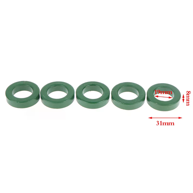 -Hot Sale 5pcs Mn-Zn High Conductivity Green Ferrite Core Ring 31*19*8mm anti-interference Filter Inductor