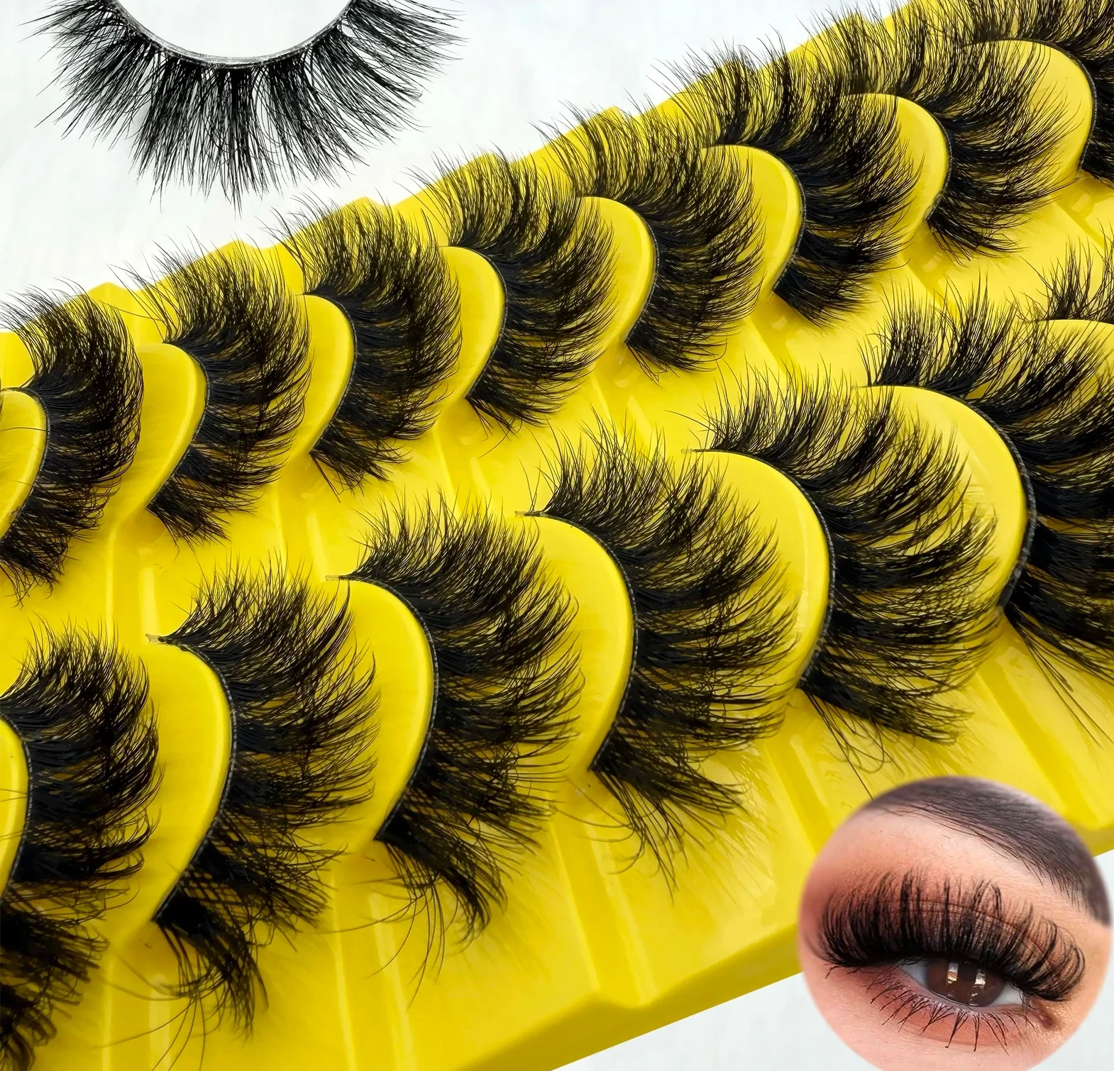 7 Pairs Faux Mink L…