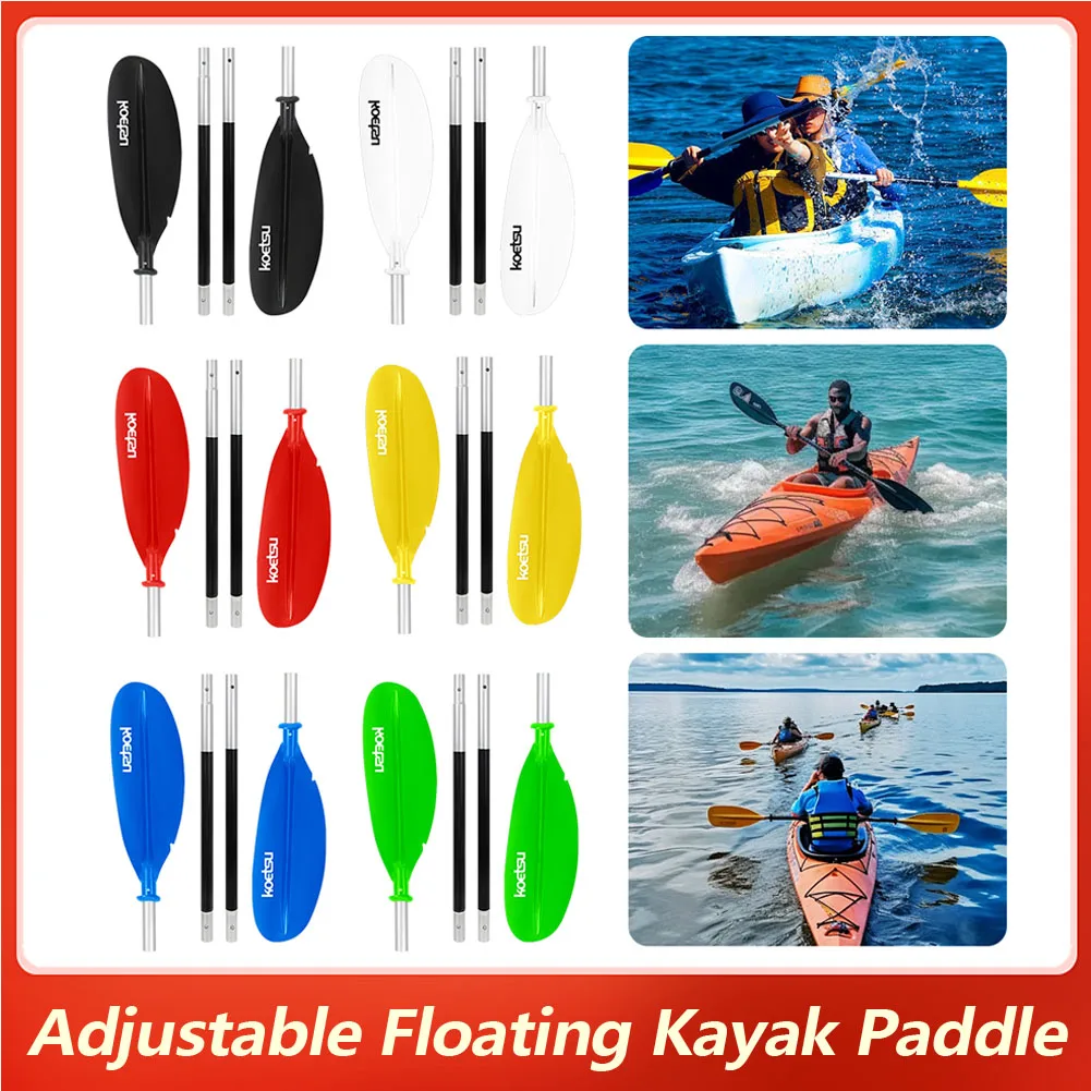 4-Piece Kayak Boat Paddle Adjustable Double-Head Surfpaddle Aluminium Alloy Floating Kayak Paddle for Outdoor Water Sports