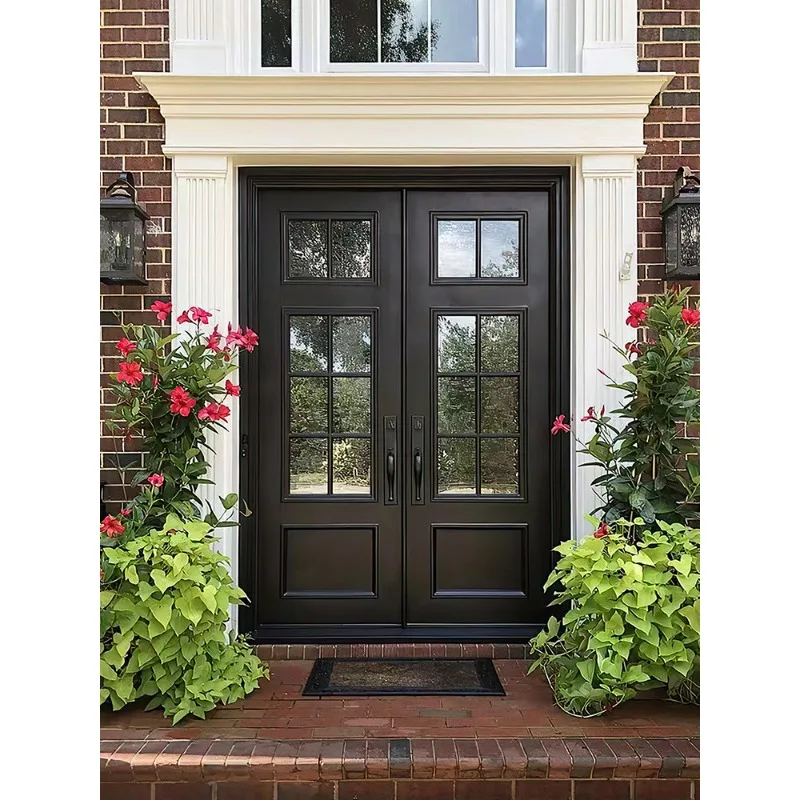 Villa door Entry door Double Entry  Self-built house door Hollow glass  French European cast aluminum