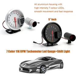 Universal Car Tachometer Motorcycle Rotation Speed Meter Automotive Black