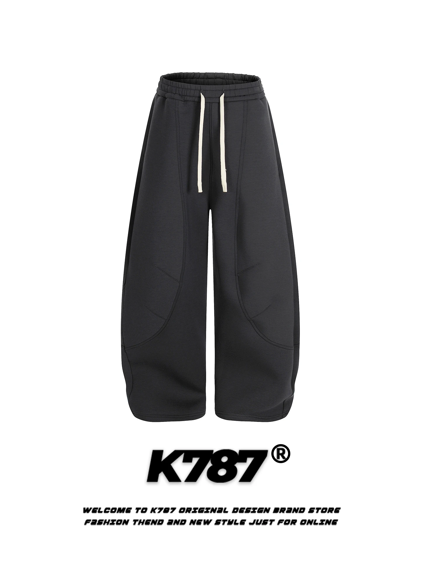 

Мужские спортивные брюки K787 в американском ретро-стиле, деконструированные, с пэчворком, на шнурке, свободные, для уличных танцев, широкие, длинные