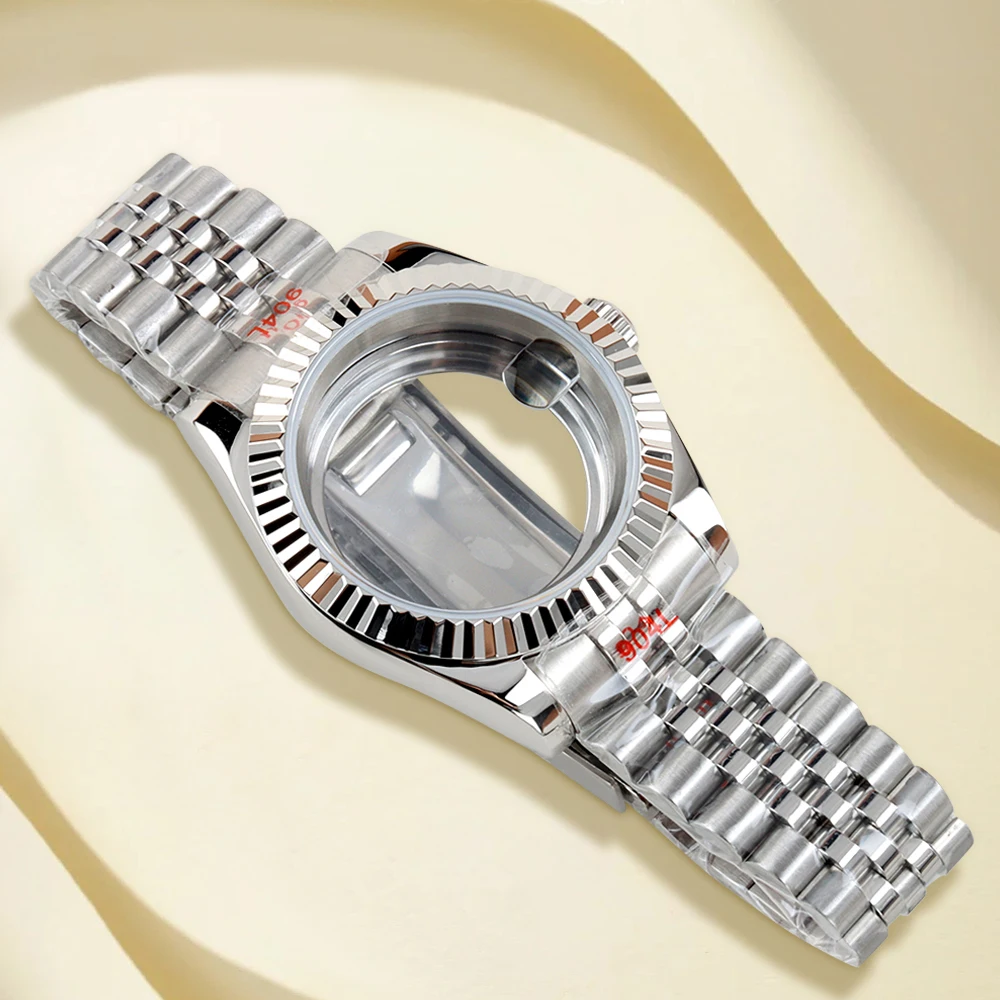 

NH35 Case 36/39mm Solid 316L Stainless Steel 20mm Oyster/Presidential/Jubilee Strap for Datejust NH35 NH36 Movement 28.5mm Dial