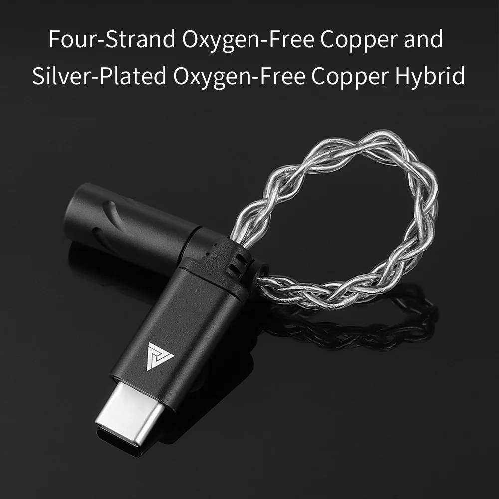 QKZ TC MAX Pro USB Type C to 3.5mm Conversion Interface headphone Amplifier Audio Decoder Earbuds Mobile Phone Adapter HiFi DAC