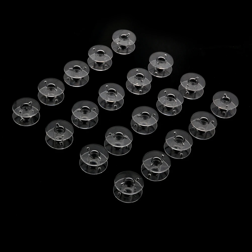 

50pcs Clear Plastic Sewing Machine Bobbins 2 Diameter 1 1cm Height Fit Most Domestic Trans shuttle Core 2 1cm Bobbins