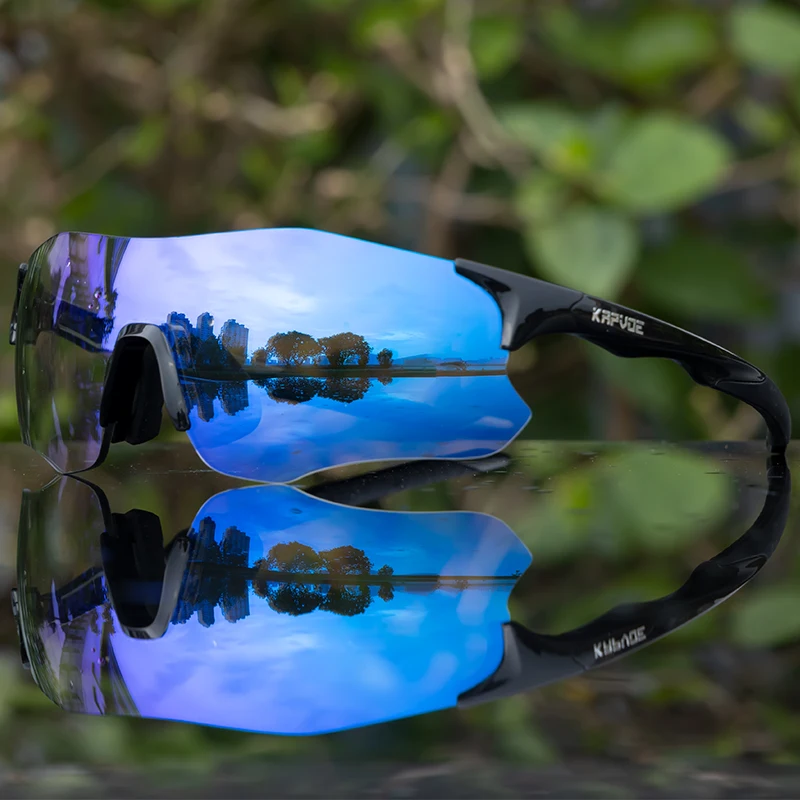 KAPVOE Lunettes Photochromiques Cyclisme K27 - Verres HD Adaptatifs UV400 Pour Vélo, Running, Sport