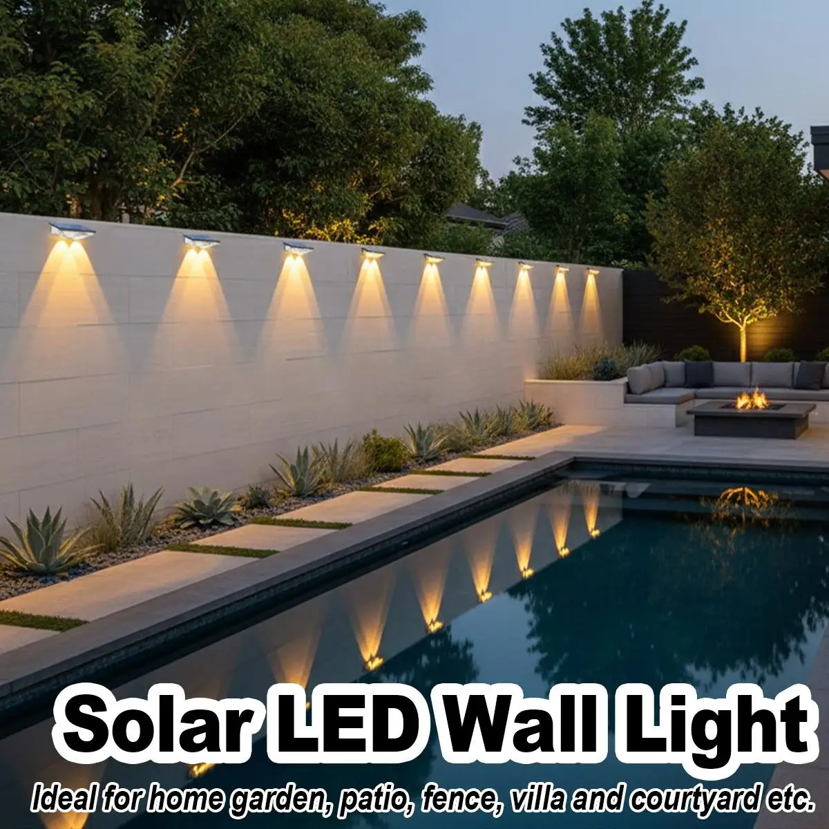 4Pcs Solar Fence Lights Dusk To Dawn Sensor Outdoor Wall Lamp Design Front Backyard Wall Decorative Exterior Fixture Deco Art