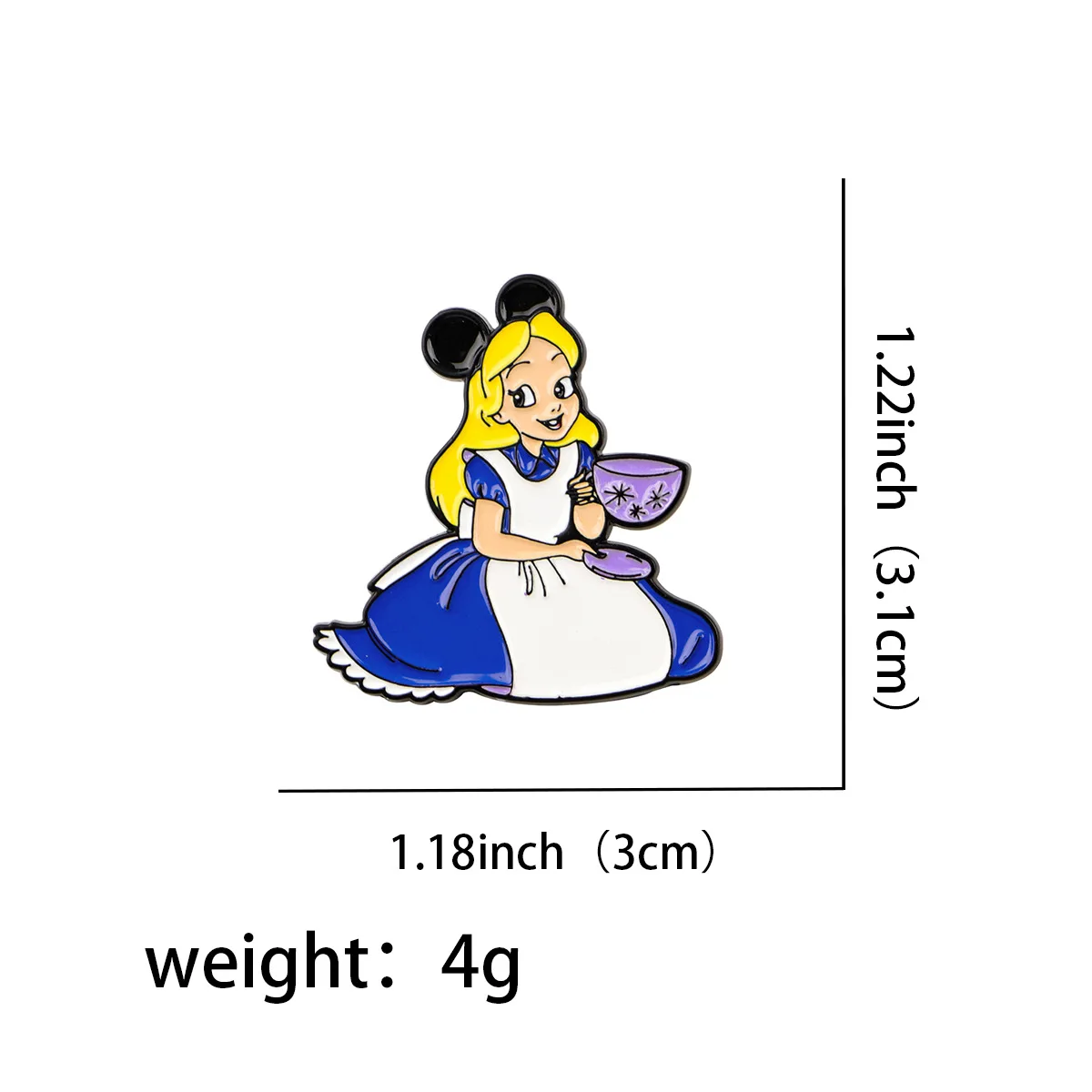Alice in Wonderland Enamel Pin Eat Rich Brooch Pines Caterpillar Lapel Pins Badge on Backpack Clothing Accessories Funny Jewelry view 3