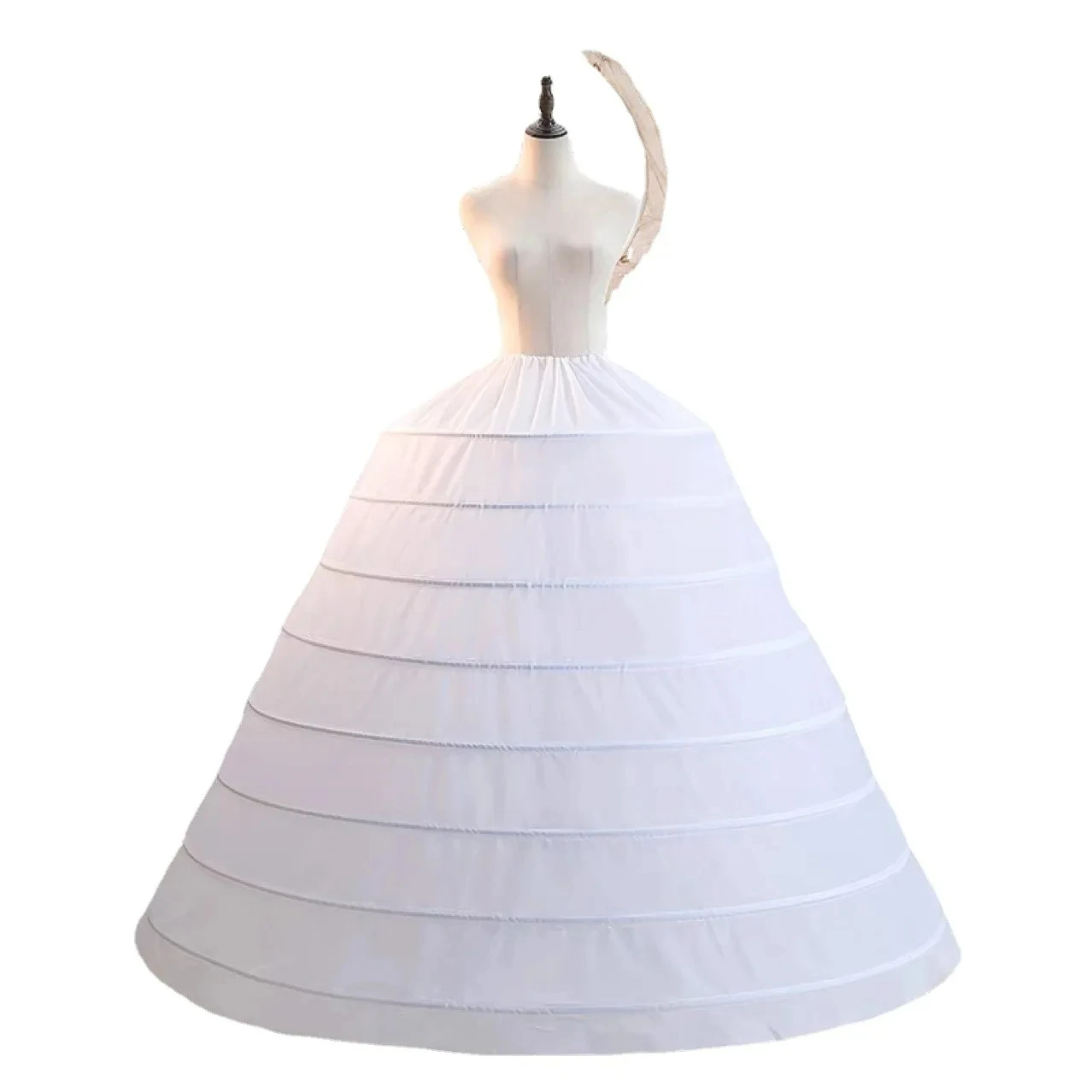 Ladies Ball Gown Waistband Puffy 8 Hoops Petticoat Wedding Accessories Crinoline Underskirt for Wedding Dress image 5