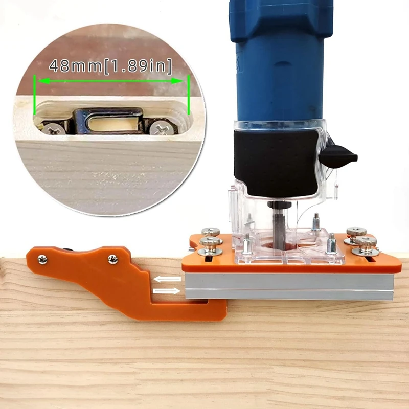 

Router Slotting Bracket Furniture Concealed Connector Slide Buckle Slotting Bracket Trimming Machine Woodworking Tool Durable