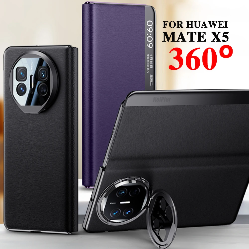 

Кожаный флип-чехол для HUAWEI MATE X5 Магнитный умный сенсорный экран Пробуждение спящий режим Защита объектива подставка Оригинальный чехол для MATEX5