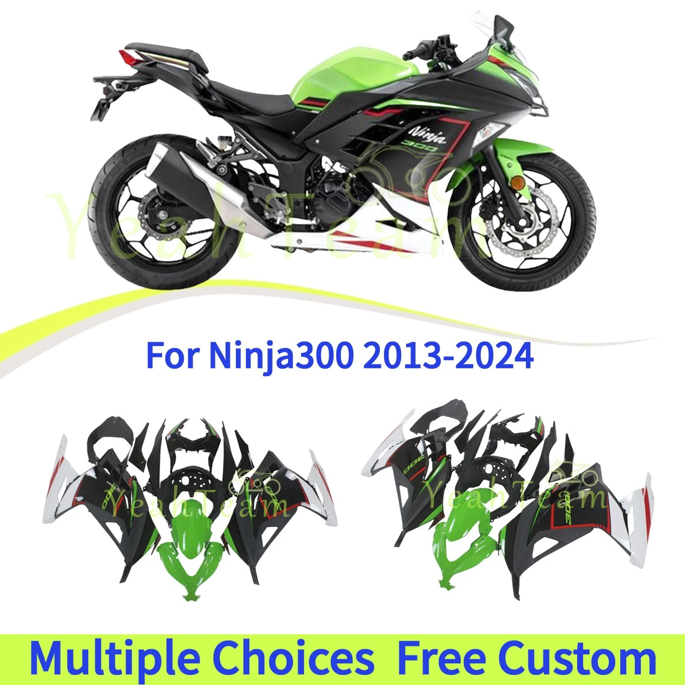 

Комплект сменных обтекателей для Kawasaki Ninja 300 13-17 EX300 2013-2017, пластиковый корпус для мотоцикла, аксессуары