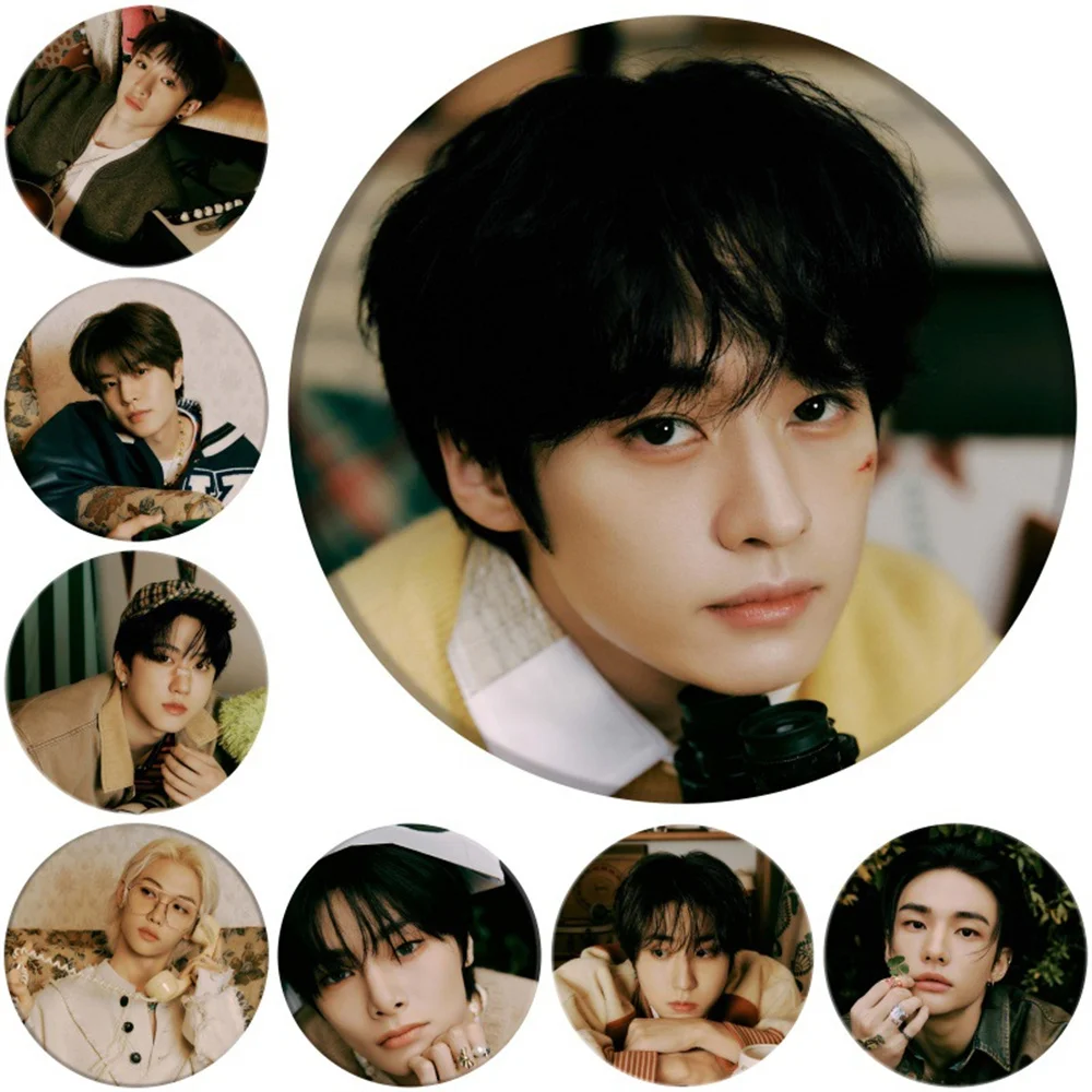 KPOP Idols New Album ATE HD Badge Felix Hyunjin Leeknow Bangchan Leeknow Concert Tour Brooch Pins Clothing Accessories Decor