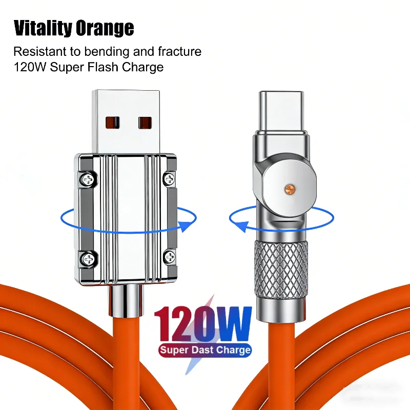 3/5PCS 120W 6A Super Fast Charge  Liquid Silicone Cable For iPhone 14 16 For Huawei Samsung Xiaomi Quick Charger Type-C DataWire