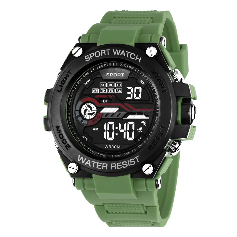 Simple outdoor sports student electronic watch, fashionable multi-functional luminous LED electronic watch