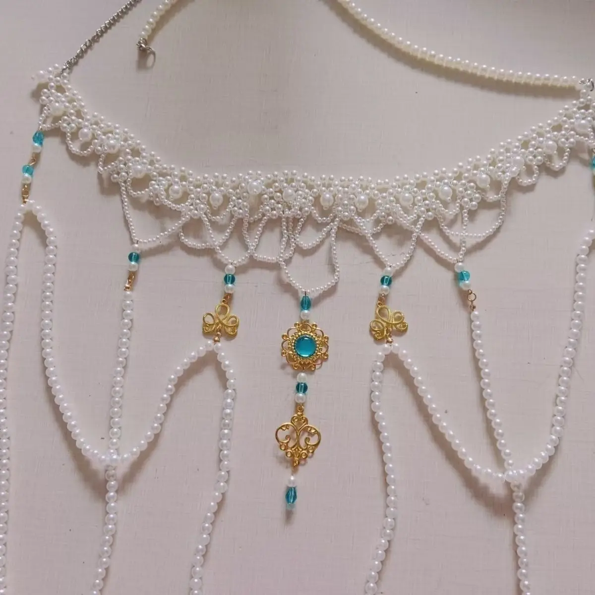 ‌Handmade Hanfu Waist Chain - Long Pearl Fringe Belt Tang Dynasty Chinese Costume Jewelry Elegant Waist Decoration for Women