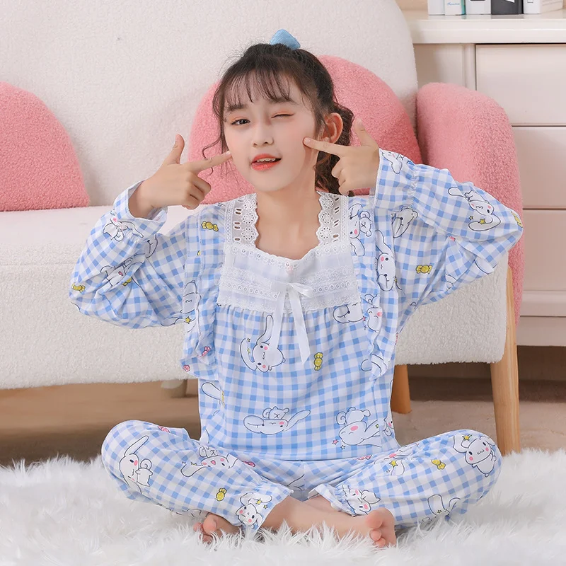 New Sanrio spring casual children's pajamas two-piece set Yugui dog loungewear Sanrio loungewear Yugui dog children's pajamas