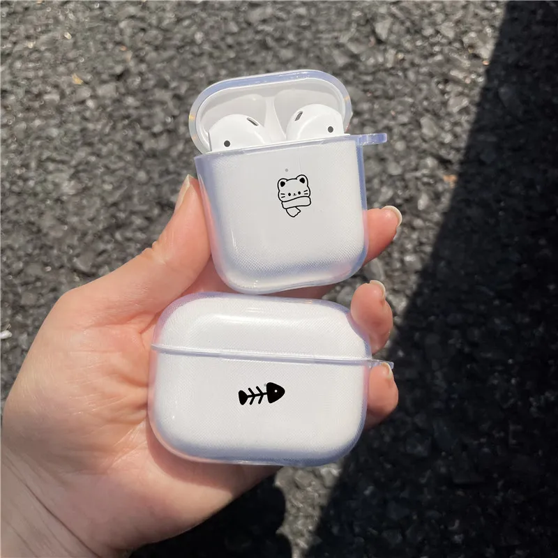 

Cute Cartoon Line Cat Fish Earphone Case for Airpods 4th 3rd 2 Pro 3 2 Cover for Airpod 2 3 1 Protective Accessorie Shell Fundas