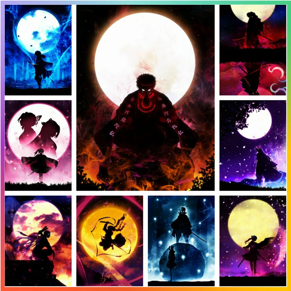 Demon Japanese Anime Manga Tanjirou Diamond Painting Cross Stitch Kit Mosaic Embroidery Wall Decoration 5D DIY Printed Art New
