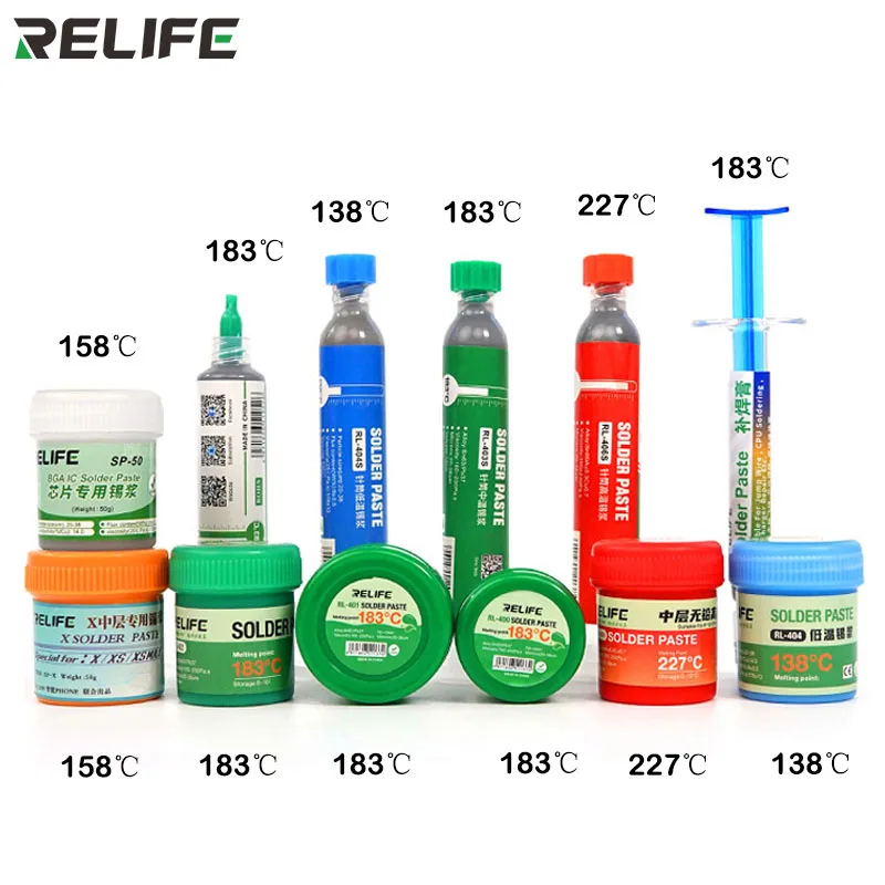 RELIFE Repair Tools Solder Paste Low/Medium/High Temperature Soldering Tin Flux For Chips Computer Phone LED BGA SMD PGA PCB DIY