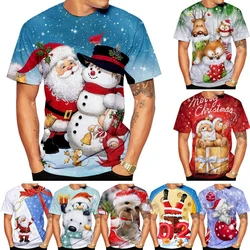 3D Printed Men's and Women's T-shirt Short Sleeve Christmas T-shirt Unisex Casual Santa Claus Cartoon T-shirt