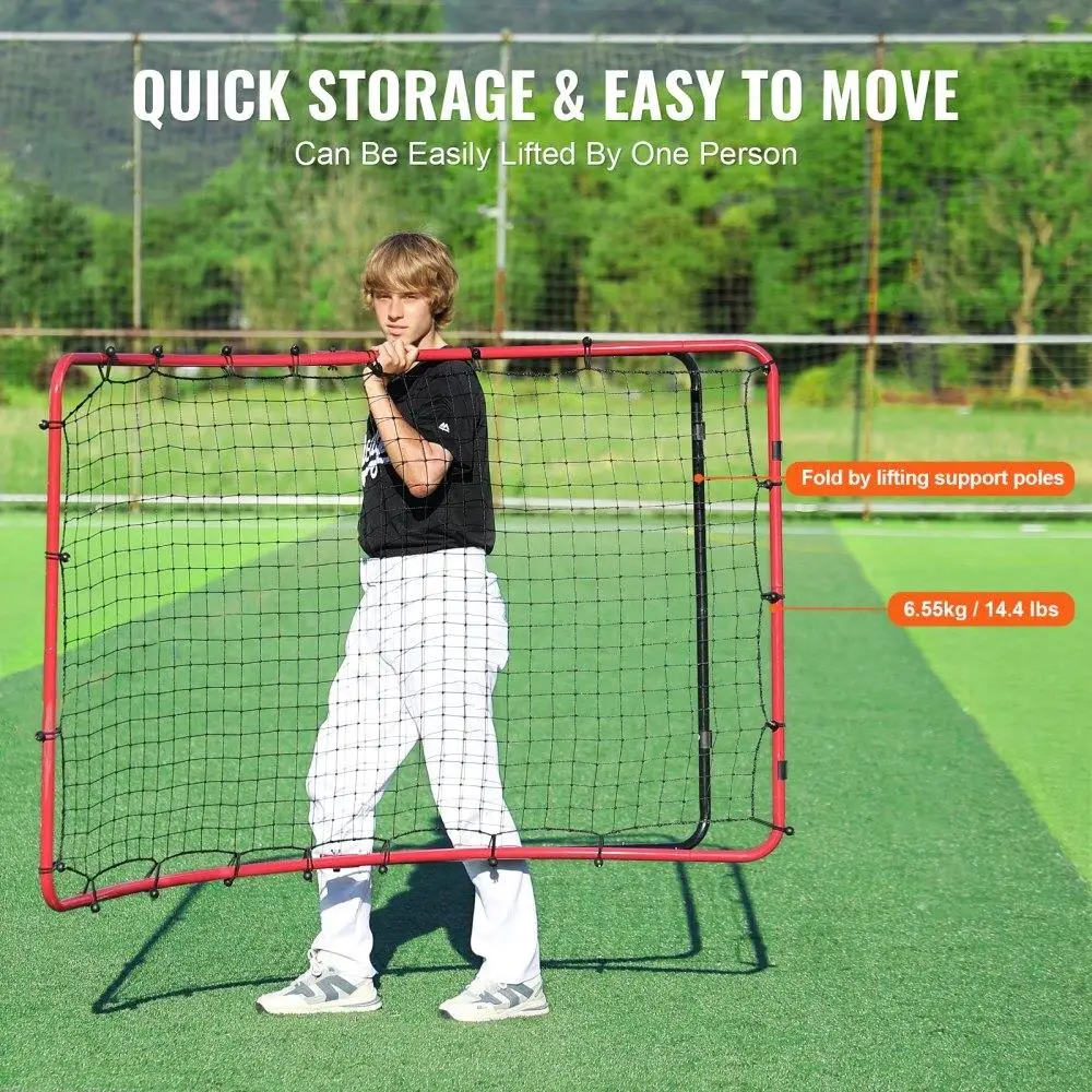 أداة تدريب البيسبول اللينة Rebounder Net All Angle Fielding مقاس 4 × 5.5 قدم