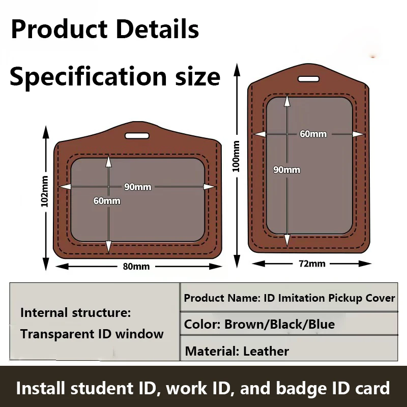 Retractable ID Tag Working Permit Case Cover Badge Holder Staff Work Pass Access Work Card Holder Cover Sleeve Badge Protector