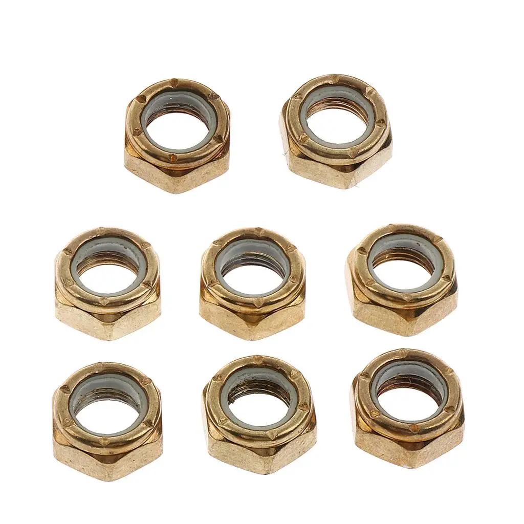 8pcs Skateboard Truck Axle Nuts Kingpin Mounting Screws Longboard Parts