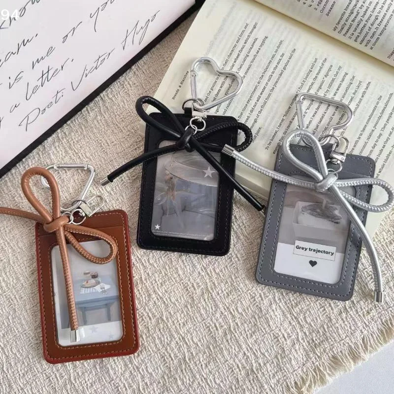 1Pcs Portable INS Card Holder PU Leather Y2k Idol Photo Card Sleeve Display PendantNF stationery