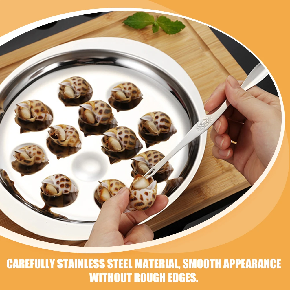 

1 set Snail Dish Set Stainless Steel Escargot Pan Unique Design Microwave Oven Dishwasher BBQ Serving Kitchen Bar Tools