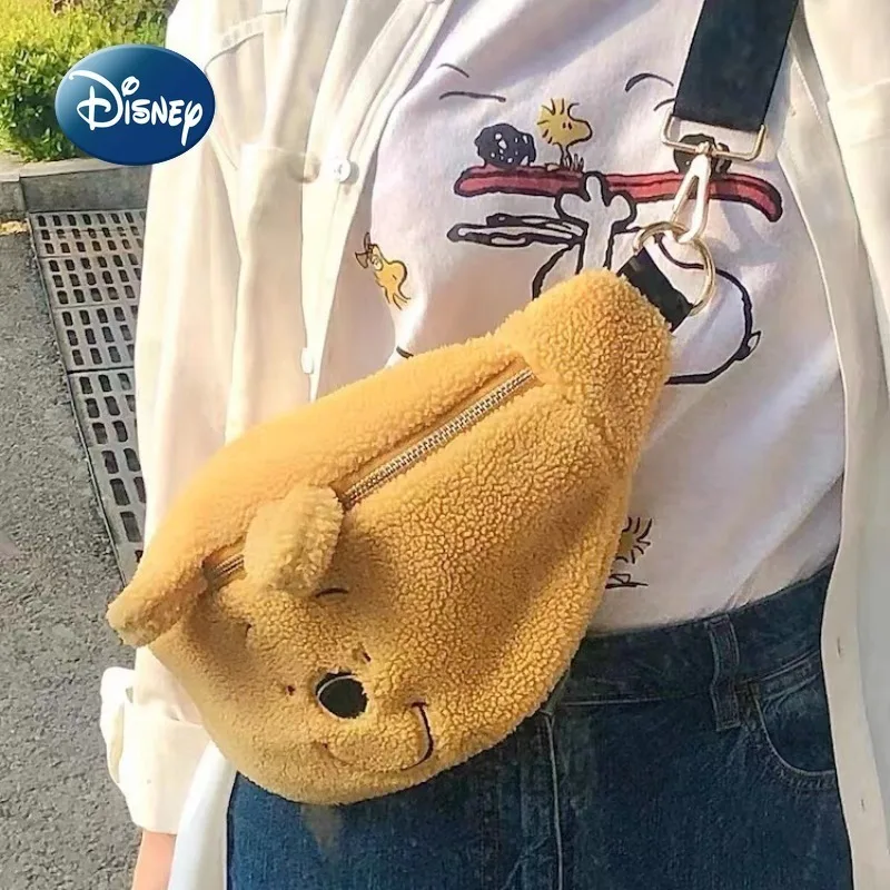 Disney Winnie The Pooh New women\'s Plush marsupio Luxury Brand borsa a tracolla da donna Cartoon Fashion borsa da donna di grande capacità