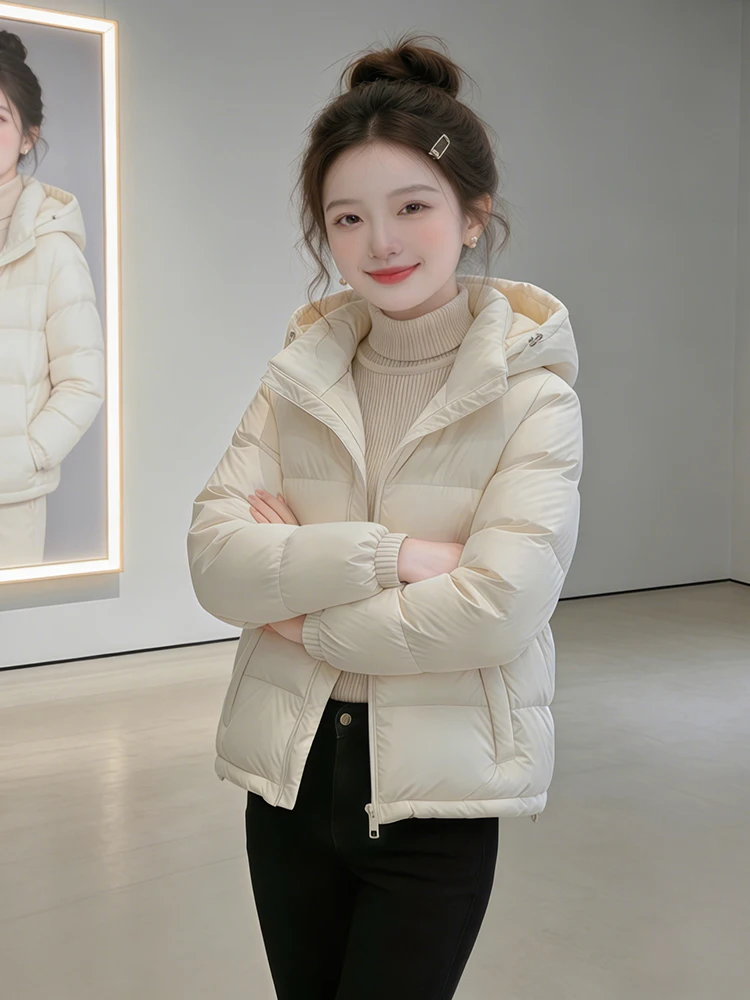 

Sli Quilted Cotton Jaet Women's Winter Thiened Warm Coat with Hood Poly Fiber Fill Faionable Beautiful Splicing