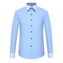 New long-sleeved shirt men's fashion slim Korean version shirt suit business professional top company work clothes group buying