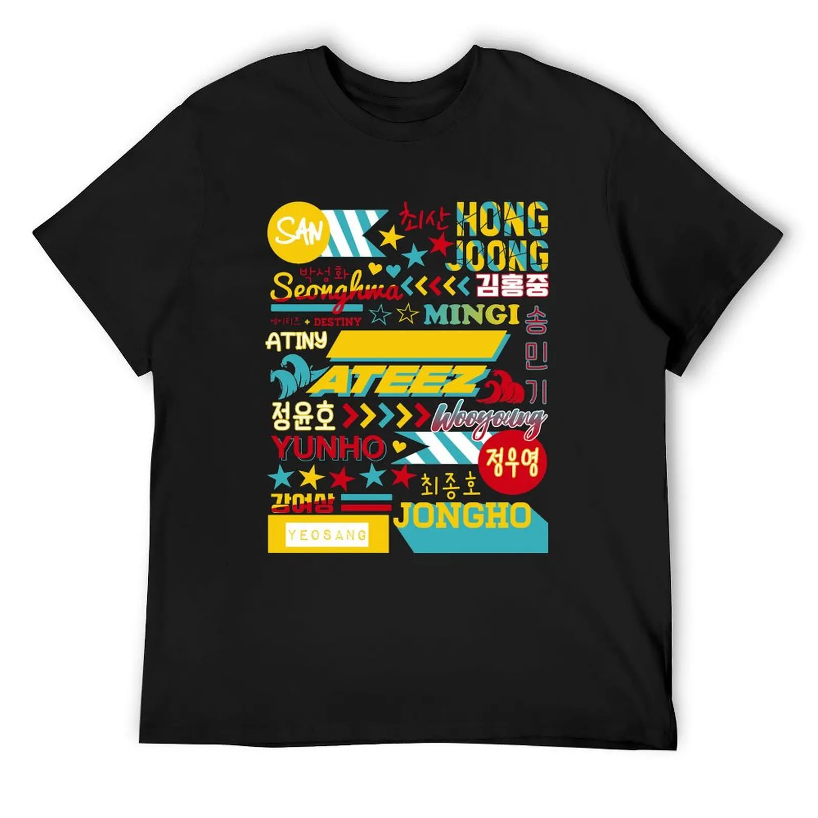 

ATEEZ COLLAGE T-Shirt topping T-shirts oversize summer shirt mens t shirt