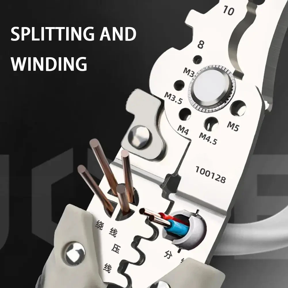 Crimper Cable Cutter Adjustable Automatic Wire Stripper Multifunctional Stripping Crimping Pliers Terminal Hand Tool