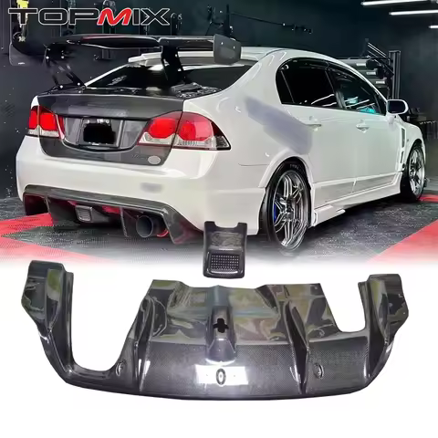 For Honda 2007-2011 Civic Type-R FD2 Fes-Style Carbon Fiber Rear Lip Diffuser