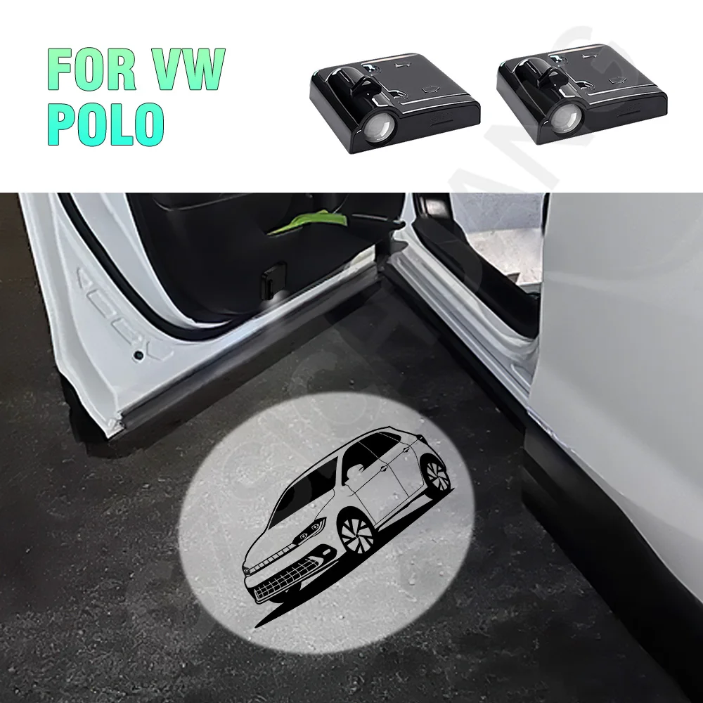 

For VW Polo 6R 6C 2017-2012 2011 2010 LED Car Logo Door Light Projector Ghost Shadow Light Door Welcome Sign Light Accessories