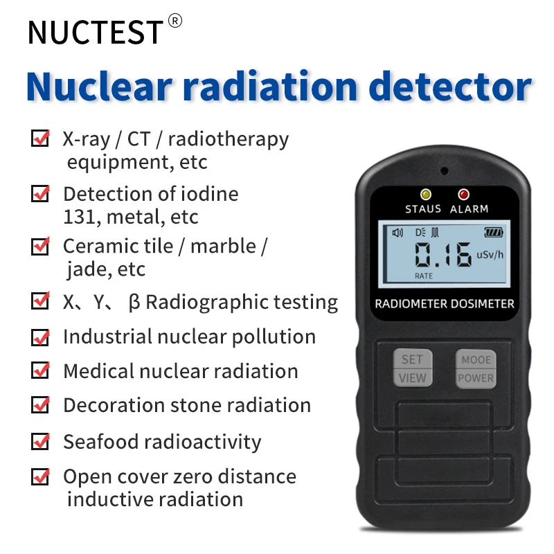 Imagem -06 - Detector de Radiação Nuclear Contador Geiger Ionização de Raio x Beta Detect Testador de Alarme de Dose Pessoal F9000 Profissional