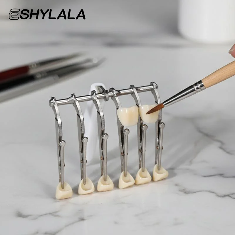 Dental Lab Hex Clamps Six-Tooth Clips Porcelain Glazing Auxiliary Tool for Dental Ceramist