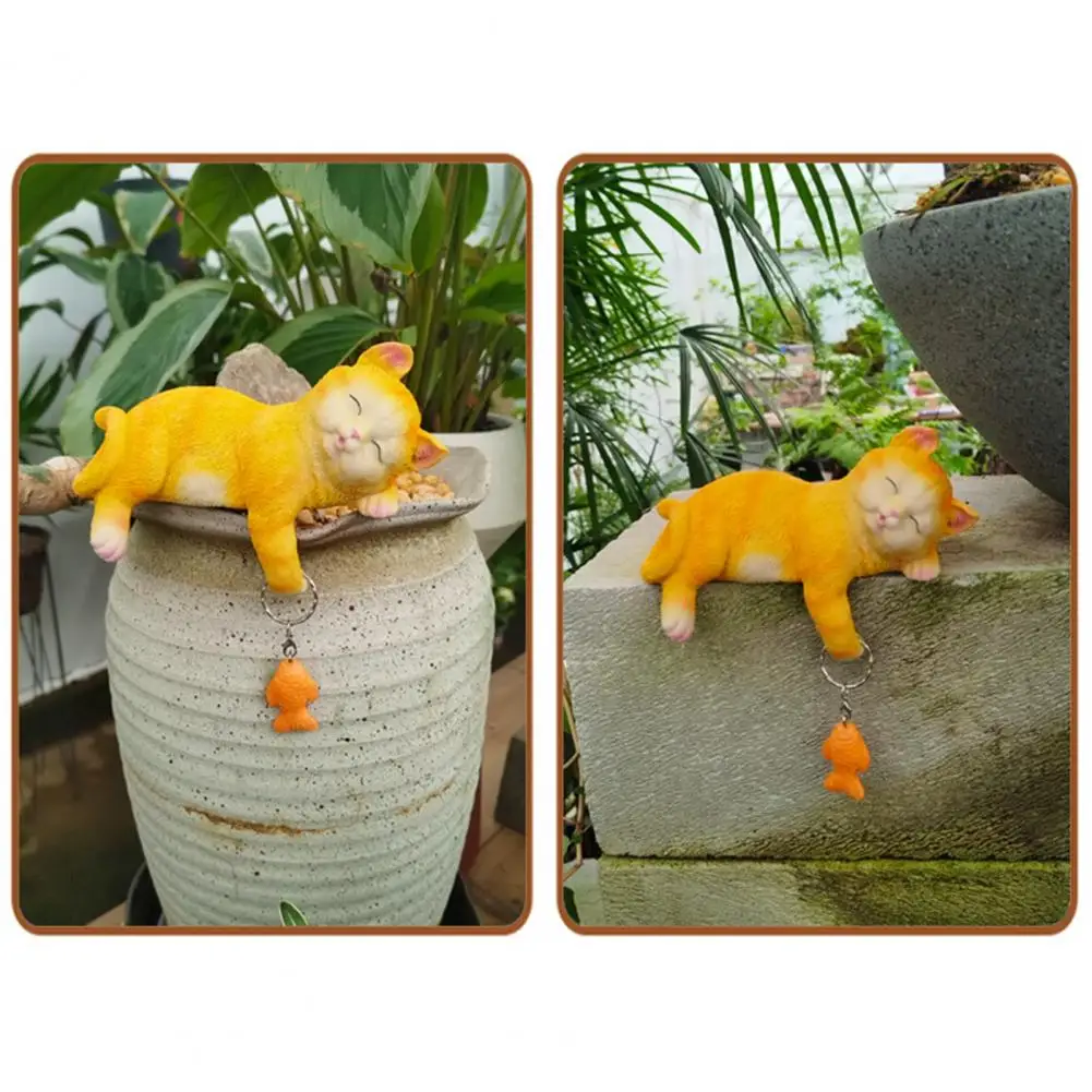 

Resin Statue Resin Orange Cat Garden Statue Decor Realistic Sculpture Set for Outdoor Indoor Yard Ornaments for Cat for Home