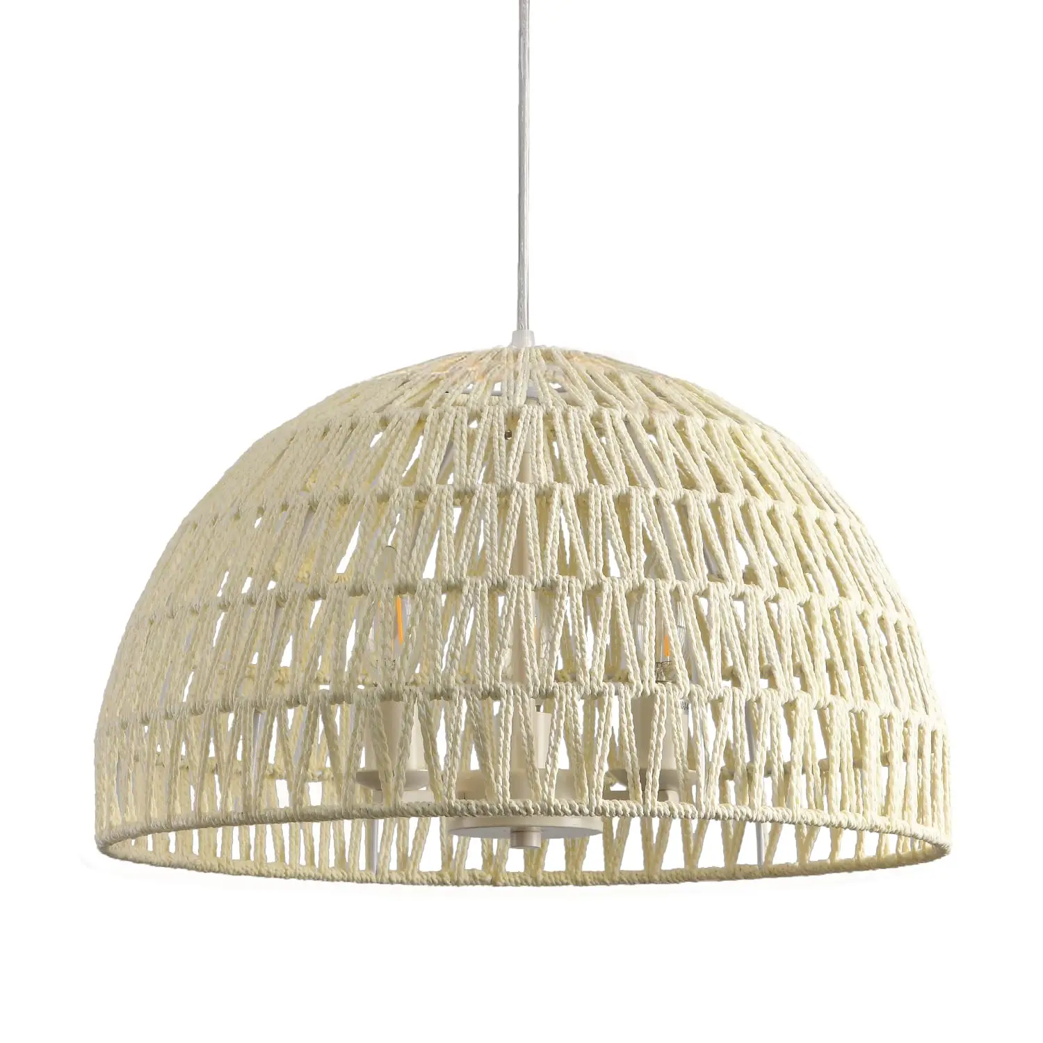 

Rattan Pendant Light 3-light Modern Boho Chandelier Farmhouse Coastal Adjustable Retro Dome Rattan Light Fixture Without bulb