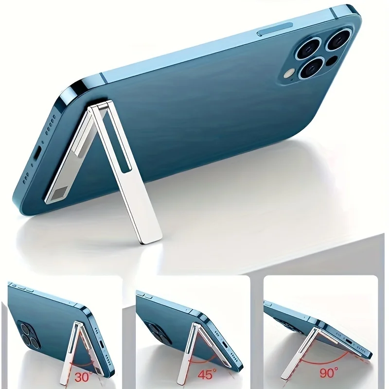 

1PC One line folding phone holder desktop invisible back sticker metal lazy person holder adhesive small mini toilet sticker