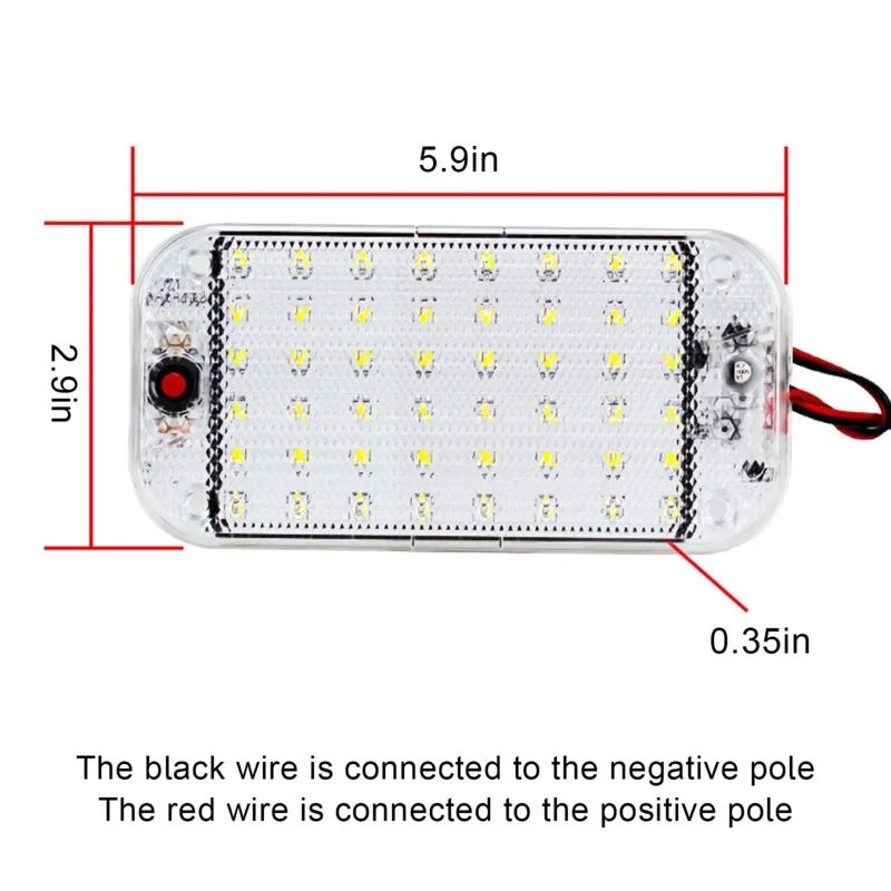 12V-85V 48 oświetlenie panelowe LED samochód wnętrze kopuła dach sufit lampka do czytania wnętrze samochodu wysokiej jasności światła kabiny