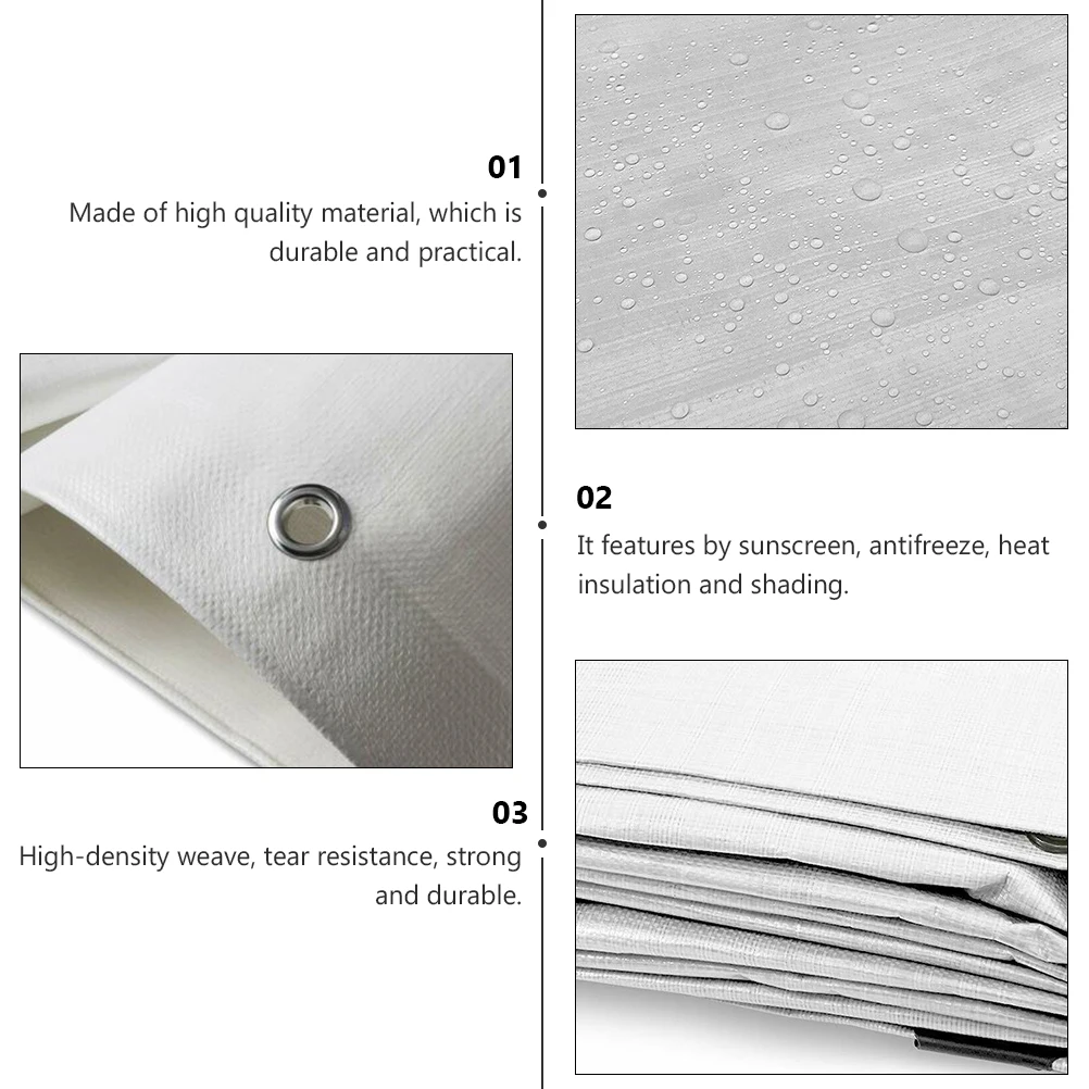 

Waterproof Cloth White Tarpaulin Sun for Outdoor Protective Cover Car Truck General Tent and Rain