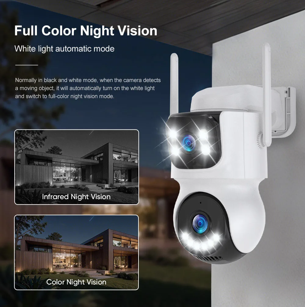 4G LTE AOV كاميرا تعمل بالطاقة الشمسية 8MP شاشة مزدوجة في الهواء الطلق 10X التكبير كاميرا الأمن عدسة مزدوجة 24/7 تسجيل الفيديو تتبع السيارات ICsee #6