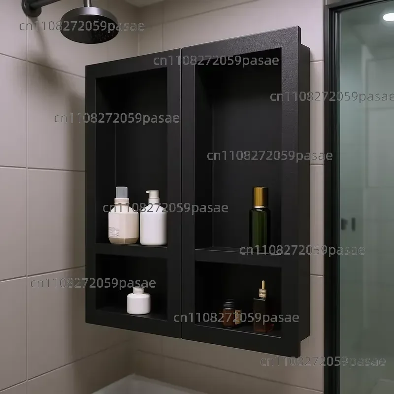Shower Niche 16x32 Inch Recessed Wall Shelf Bathroom Storage 2 Tier Plastic Matte Finish