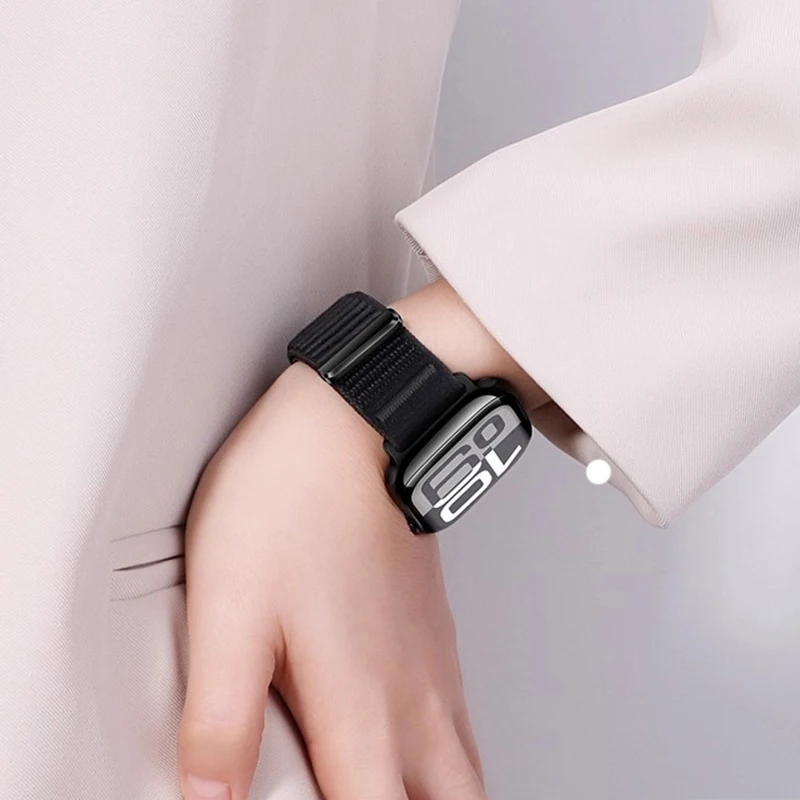 Nylon-Schlaufenarmband für Apple Watch Band 40 mm 44 mm 42 mm 46 mm 49 mm 45 mm 41 mm 38 mm Sport Correa iWatch Serie 11 10 9 8 7 Ultra2 SE 3